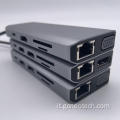 12 in 1 Adattatore della docking Adattatore di tipo C Laptop USB